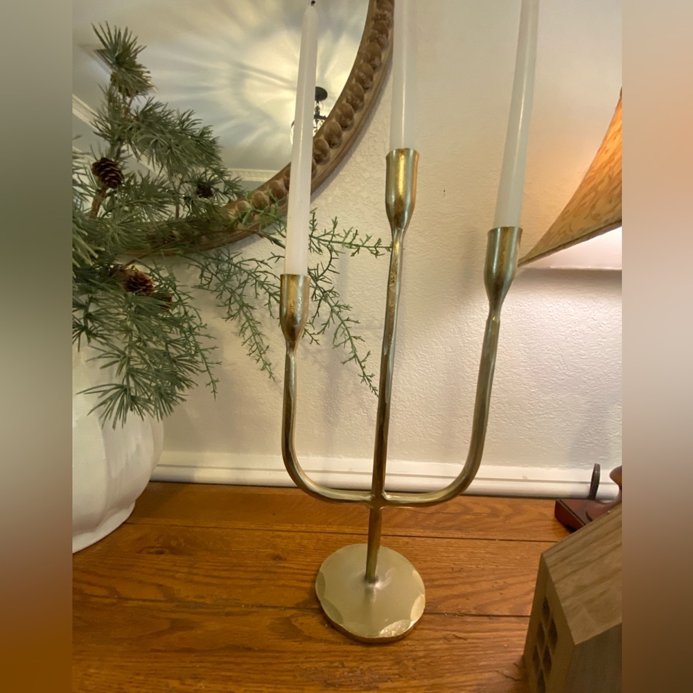 NWOT Antique Gold Candelabra Candle Holder